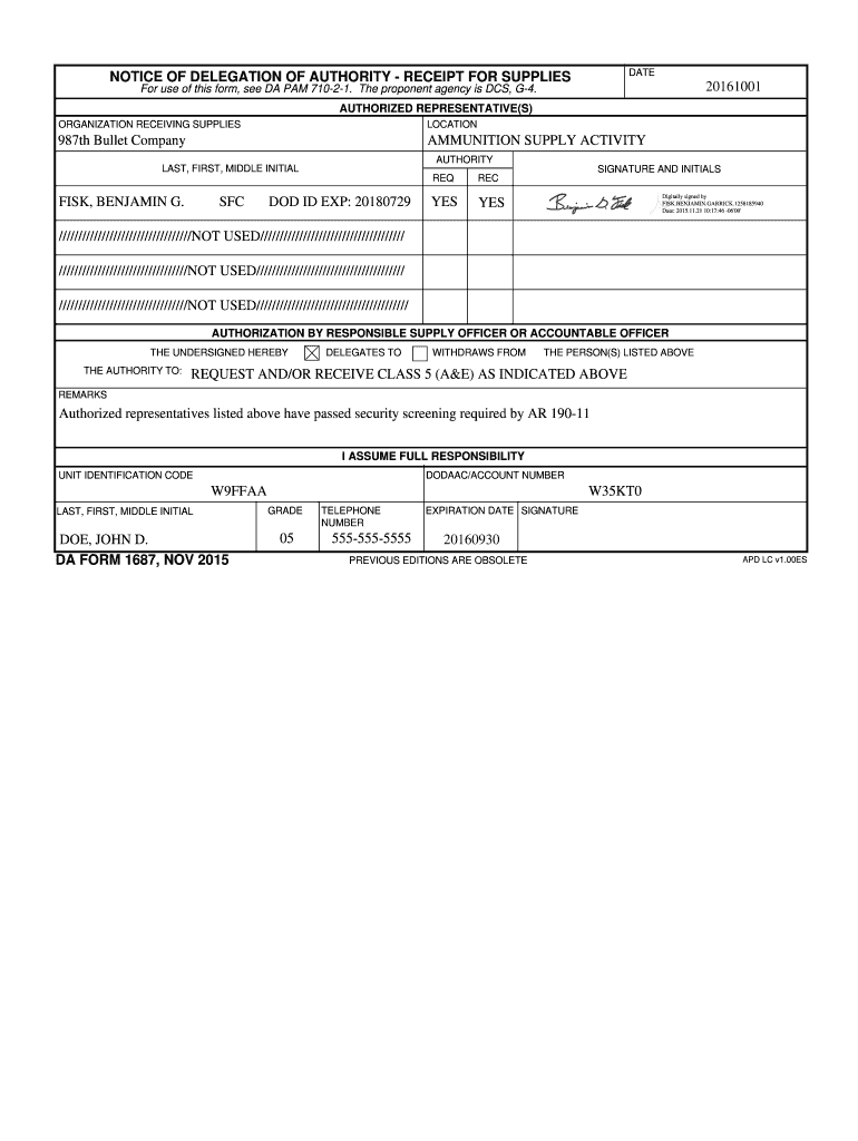 Da 1687 Nov Fillable  Form