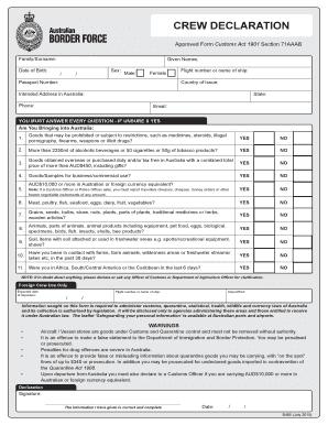  Australian Customs Declaration Form PDF 2015