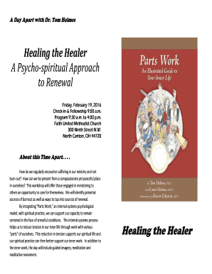 Healing the Healer a Psycho Spiritual Approach to Renewal  Form