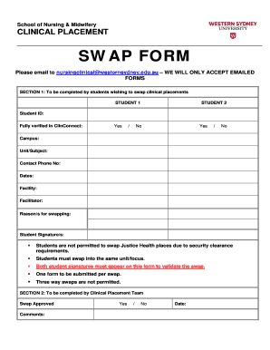 SWAP FORM Uwseduau Uws Edu