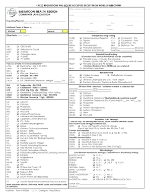  SASKATOON HEALTH REGION COMMUNITY LAB REQUISITION PHN Chart Saskatoonhealthregion 2015