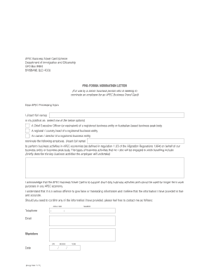 Apec Pro Forma Nomination Letter