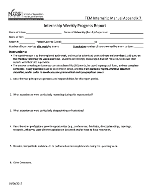 Weekly Report Internship  Form