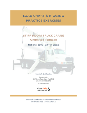  Crane Load Chart Practice Test PDF 2010-2024