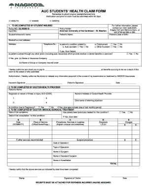 AUC STUDENTS HEALTH CLAIM FORM Baucmededub