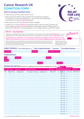 Cancer Donation Form