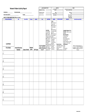 Network Patient Activity Report QIRN3 Qirn3  Form