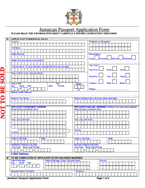 Jamaican Passport Renewal Forms Printable