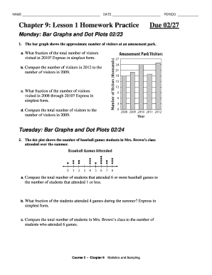 Lesson 1 Homework Practice Bar Graphs and Dot Plots Answer Key  Form