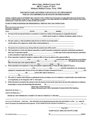 Midland County Clerk Texas  Form