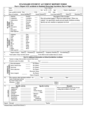 Student Accident Form