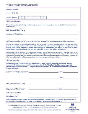  Third Party Mandate Template 2015