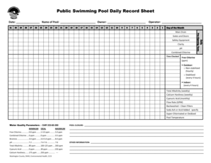 Pool Log  Form