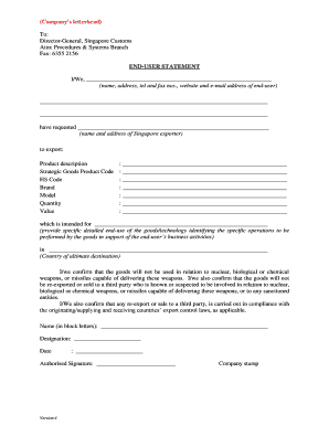 End User Statement Template  Form