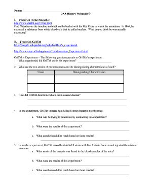 Dna History Webquest Answer Key  Form