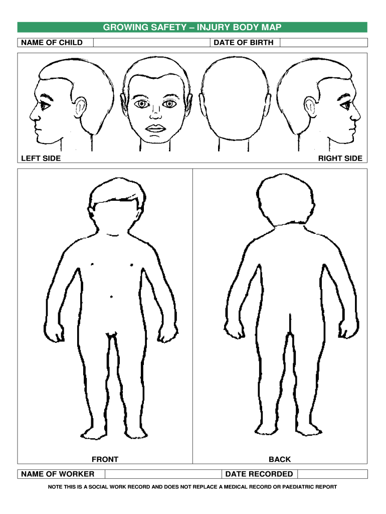 GROWING SAFETY INJURY BODY MAP  Form