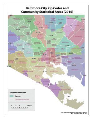 Baltimore City Zip Code Map  Form