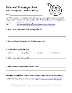 Cuneiform Worksheet PDF