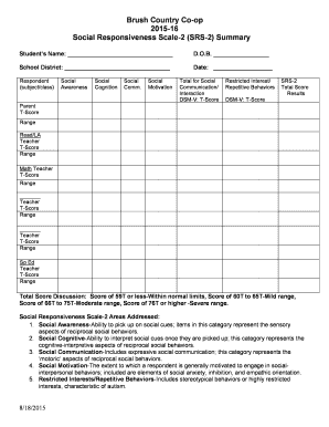 Srs 2 Scoring Worksheet  Form
