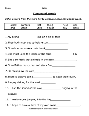 Compound Words Worksheet 2 Busy Teachers Cafe  Form