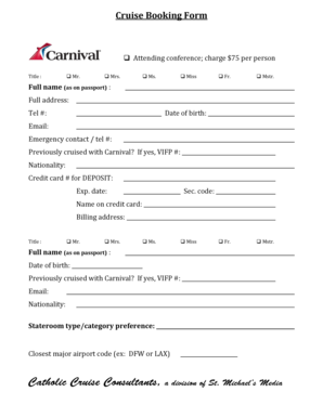 Cruise Booking Form