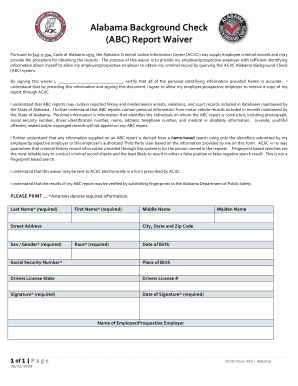 Alabama Background Check ABC Report Waiver Alabamainteractive  Form