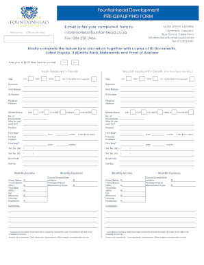 Fountainhead Development  Form