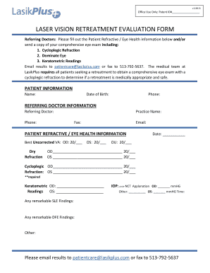 Lasik Plus Retreatment Form