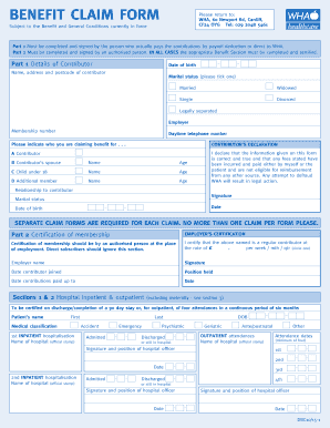 Wha Claim Form