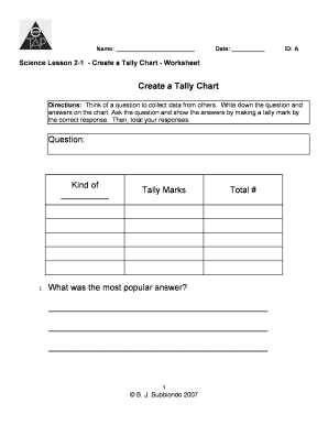 Tally Chart Maker  Form