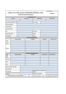 Luis Co Chi Kiat Foundation  Form