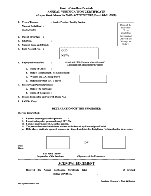 Annual Verification Certificate Ap  Form