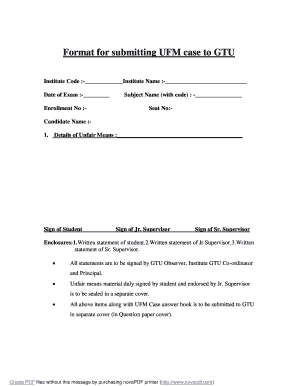 Application for Ufm Case  Form
