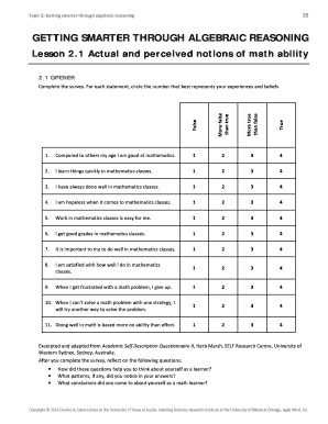 Topic 2 Getting Smarter through Algebraic Reasoning Answers  Form