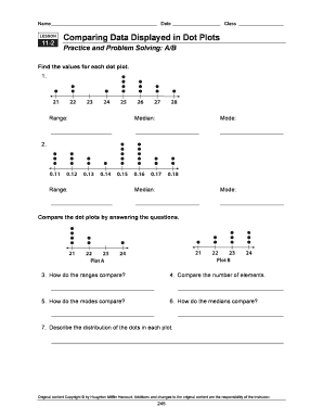 Comparing Data Displayed in Box Plots Lesson 11 2 Answer Key  Form