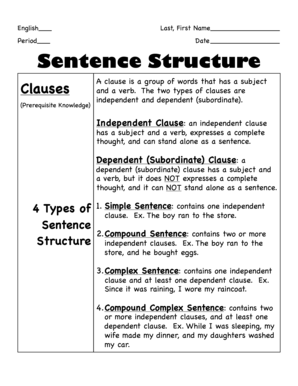 Sentence Notes  Form