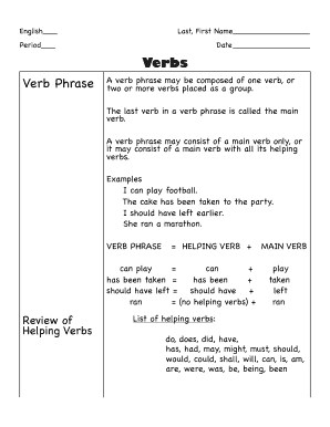 Cornell Notes Verbs Downey Unified School District  Form