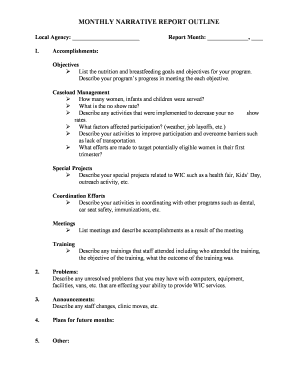 Example of Narrative Report  Form