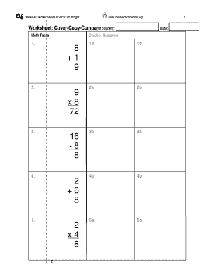 Cover Copy Compare Worksheet  Form