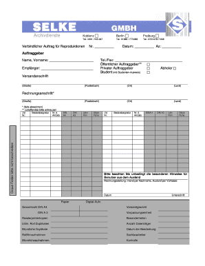 Selke Bundesarchiv  Form