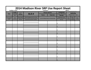 Madison River SRP Use Report Sheet Foam Mtorg  Form