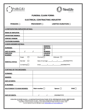 Nestlife Funeral Policy  Form