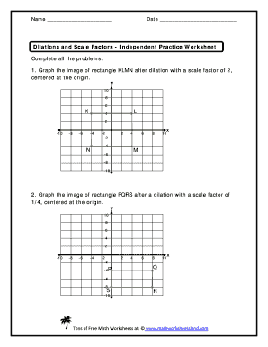 Dilations Worksheet  Form