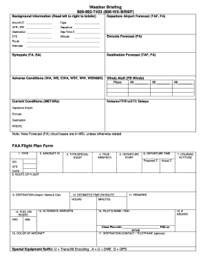 Weather Briefing Form