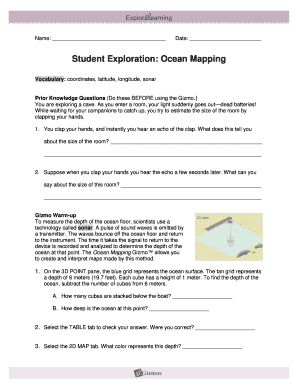 Ocean Mapping Gizmo Answer Key Quizlet  Form