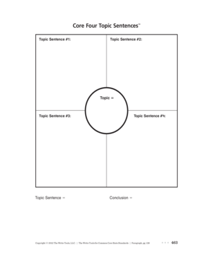 Core Four Topic Sentences East Aurora School District 131 D131  Form