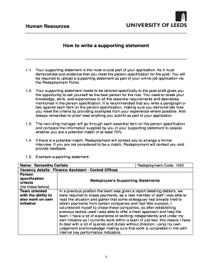 Supporting Statement  Form