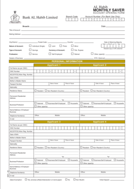 17 Digit Bank Account Number Bank Al Habib  Form