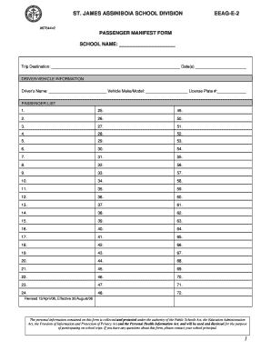  Passenger List Template 2008