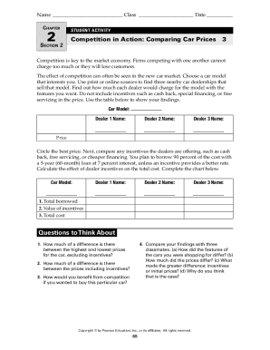 Competition in Action Comparing Car Prices  Form
